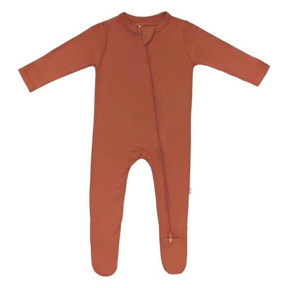 Kyte BABY Zippered Footie in Rust (earthy orange-brown) Color - Picture 5 of 7